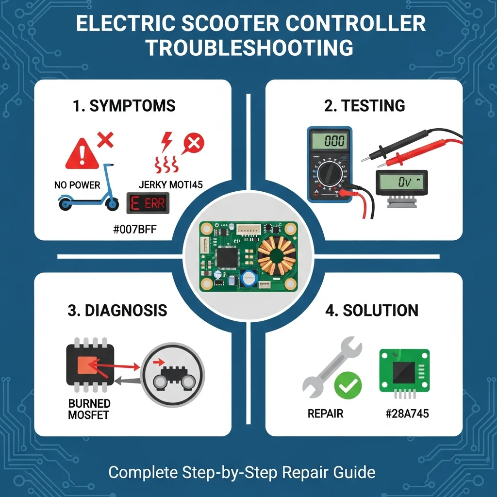 Electric scooter controller PCB troubleshooting